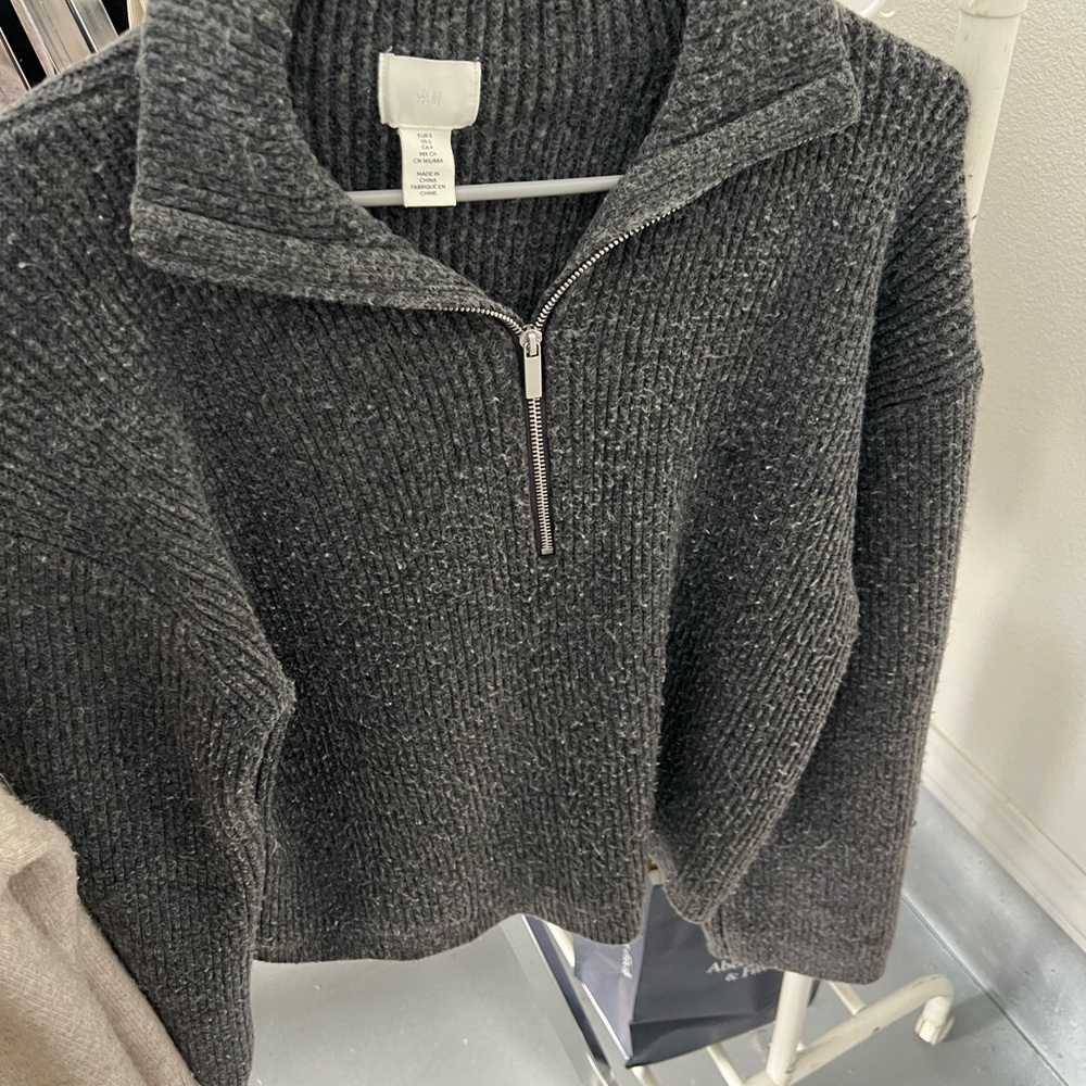 H&M Dark Gray Half-Zip Sweater
